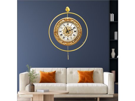 WALLXPERT Dekorativni metalni zidni sat Mclock 00125 zlatna boja