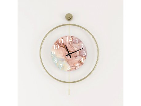 WALLXPERT Dekorativni metalni zidni sat Mclock 00116 zlatna boja