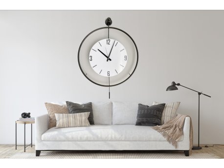 WALLXPERT Dekorativni metalni zidni sat Mclock 00108 black