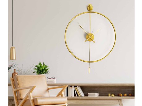 WALLXPERT Dekorativni metalni zidni sat Mclock 00103 zlatna boja