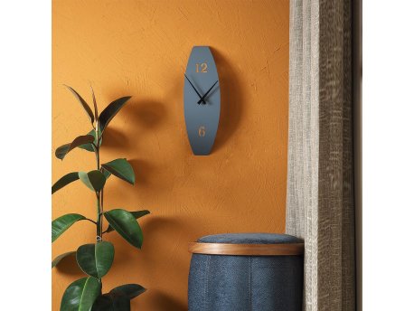 WALLXPERT Dekorativni metalni zidni sat plava boja APS137MCB
