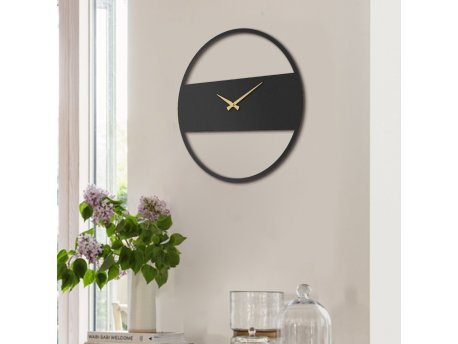 WALLXPERT Dekorativni metalni zidni sat Stripe Metal Wall Clock APS103