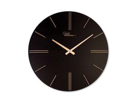 WALLXPERT Dekorativni zidni sat Minimalist Black Gold