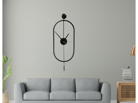 WALLXPERT Dekorativni metalni zidni sat Mclock 00104 black