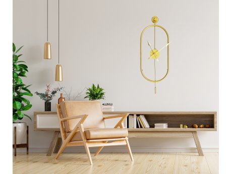 WALLXPERT Dekorativni metalni zidni sat zlatna boja Mclock 00105
