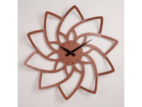 WALLXPERT Dekorativni metalni zidni sat Lotus Metal Wall Clock APS106 Red