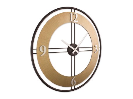 WALLXPERT Dekorativni metalni zidni sat Metal Wall Clock Gold Black
