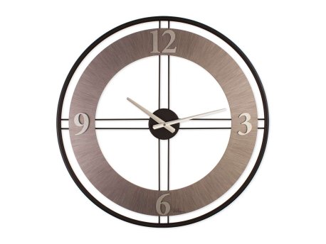 WALLXPERT Dekorativni metalni zidni sat Metal Wall Clock Silver Black