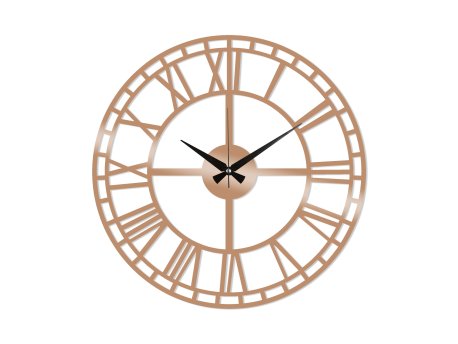 WALLXPERT Dekorativni metalni zidni sat Metal Wall Clock 2 Copper bakar boja