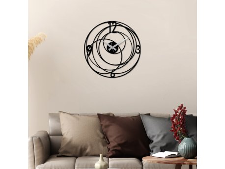 WALLXPERT Dekorativni metalni zidni sat Internal black