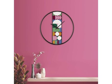 WALLXPERT Dekorativni metalni zidni sat Demre Multicolor