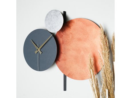WALLXPERT Dekorativni metalni zidni sat Pavimento Black