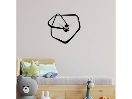 WALLXPERT Dekorativni metalni zidni sat Amorphous black