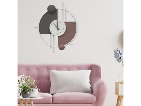 WALLXPERT Dekorativni metalni zidni sat Miskin 1 multicolor
