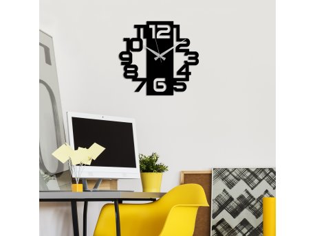WALLXPERT Dekorativni metalni zidni sat Numbers black