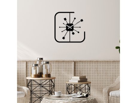 WALLXPERT Dekorativni metalni zidni sat Square black