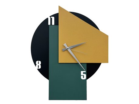 WALLXPERT Dekorativni metalni zidni sat Ecir 2 multicolor