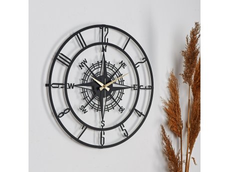 WALLXPERT Dekorativni Metalni Zidni Sat Buınella Black 3