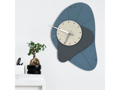 WALLXPERT Dekorativni metalni zidni sat Cudi 2 multicolor