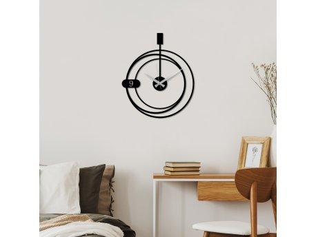 WALLXPERT Dekorativni metalni zidni sat Decorative black