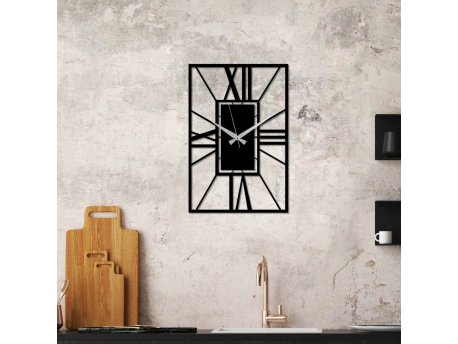 WALLXPERT Dekorativni metalni zidni sat Striped black