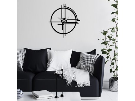 WALLXPERT Dekorativni metalni zidni sat Unique black