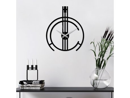WALLXPERT Dekorativni metalni zidni sat Intricate black