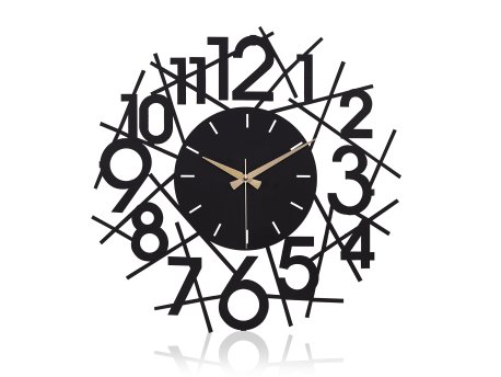WALLXPERT Dekorativni metalni zidni sat Lineal Black 1