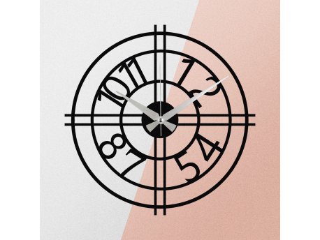 WALLXPERT Dekorativni metalni zidni sat Enzoclock S010 black
