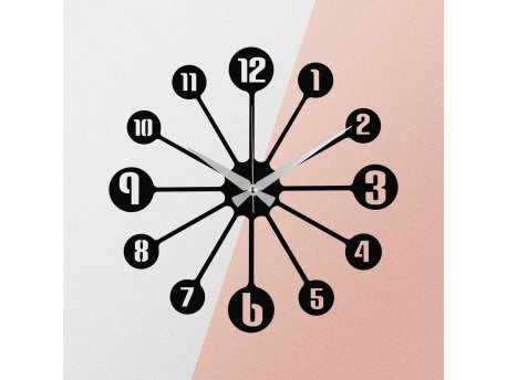 WALLXPERT Dekorativni metalni zidni sat Enzoclock S014 black
