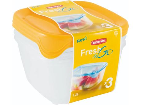 CURVER Kutije za hranu Fresh&Go 1.2l 3/1 žute