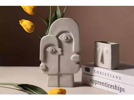 WALLXPERT Krem keramička vaza CY0087
