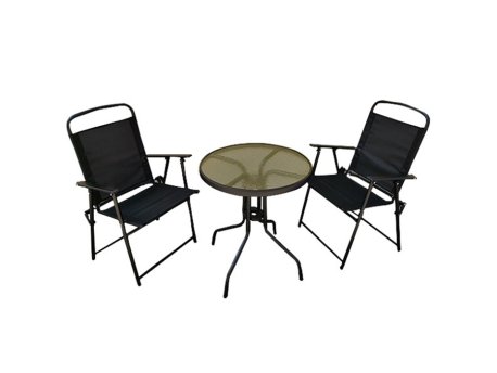 Denis Bistro set od čelika i ratana, 3 dela