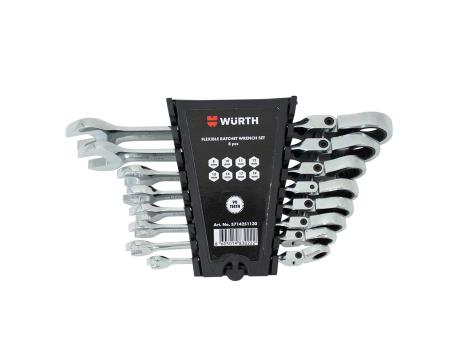WURTH Set okasto-viljuškastih ključeva i flex račna, 8 komada (5714251130)