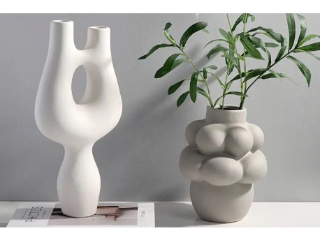 WALLXPERT Bela keramička vaza CY0099