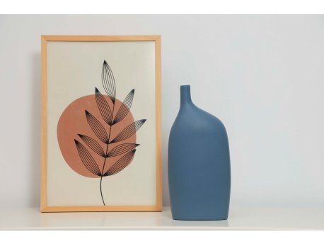 WALLXPERT Vaza keramička Dome Long Grey Blue