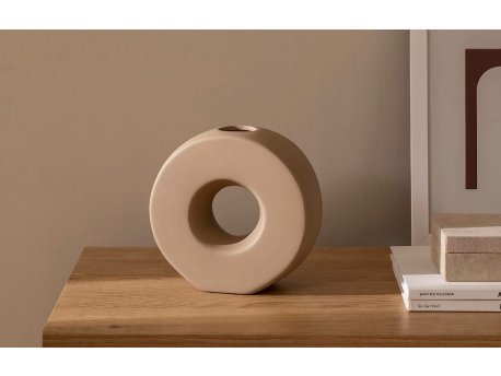 WALLXPERT Svetlo braon keramička vaza CY0167