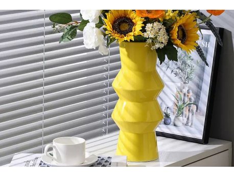WALLXPERT Žuta keramička vaza CY0203