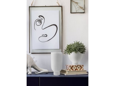 WALLXPERT Bela keramička vaza DKR0475