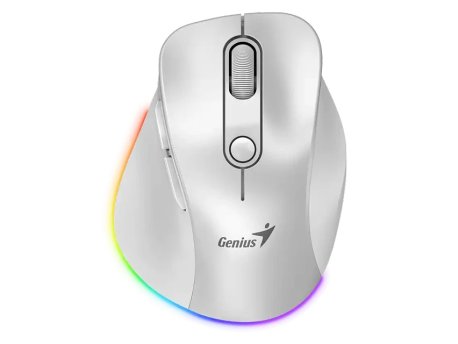 GENIUS Ergo 9000S Pro Pearl White USB Bežični Pine Wood miš