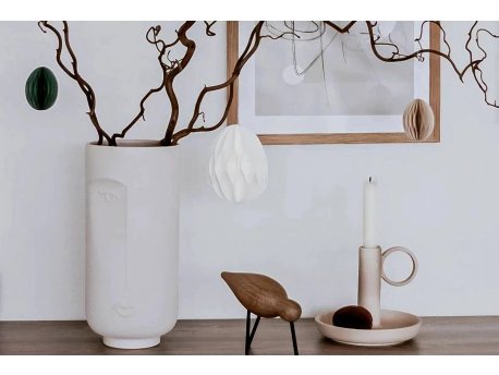 WALLXPERT Bela keramička vaza CY0074