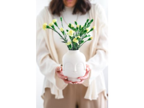 WALLXPERT Bela keramička vaza BSE080