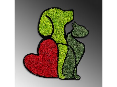 WALLXPERT Dekorativni zidni pribor Moss Dog & Cat Lover