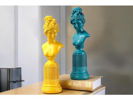 WALLXPERT Set ukrasnih predmeta (2 komada) Žuta Tirkizna figura CY0427