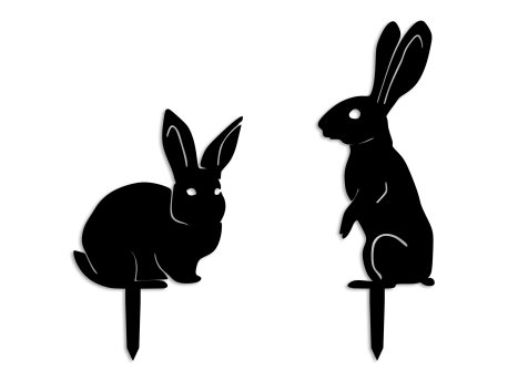 WALLXPERT Set ukrasnih predmeta (2 komada) crna figura RaAbbits 01