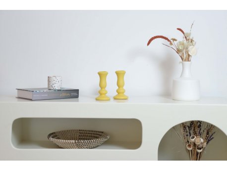 WALLXPERT Set ukrasnih predmeta (2 komada) figure Candle Yellow