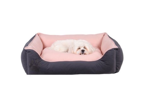 WALLXPERT Pet Bed Lucy Dog & Cat L Grey Pink