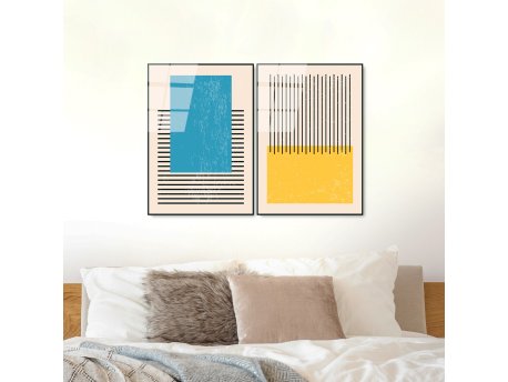 WALLXPERT Dekorativna slika od kaljenog stakla (2 komada) UV 935 45 x 65