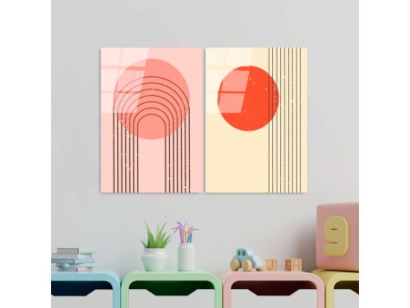 WALLXPERT Dekorativna slika od kaljenog stakla (2 komada) UV 939 45 x 65