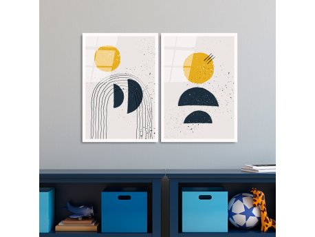 WALLXPERT Dekorativna slika od kaljenog stakla (2 komada) UV 954 45 x 65